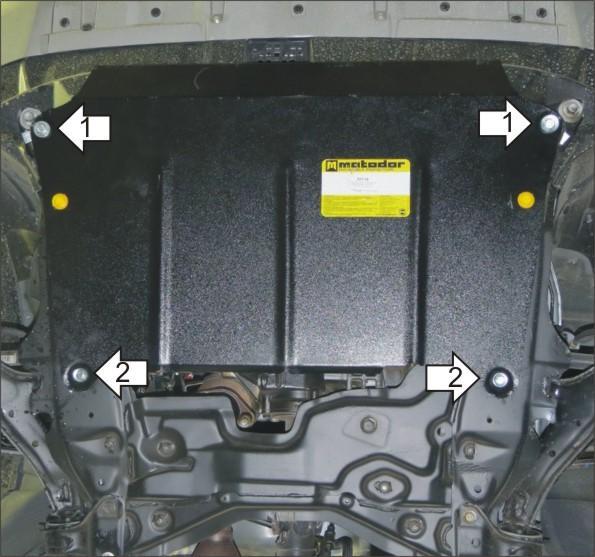 Защита стальная Мотодор (Двигатель, Коробка переключения передач), 2 мм, Сталь для Great Wall Hover H6 2013-2015 арт. 03119