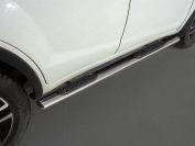 Пороги овальные с накладкой 120х60 мм для автомобиля Lifan X60 2017-, TCC Тюнинг LIFX6017-10