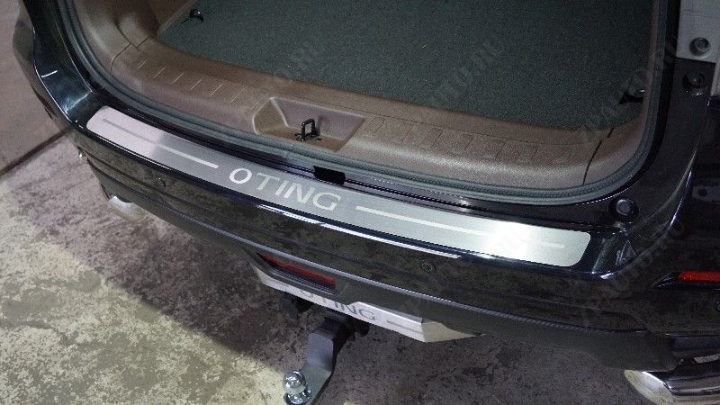 Накладка на задний бампер (лист шлифованный надпись Oting) Oting ПАЛАDИН 2024 арт. OTINПАЛ24-02