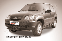 Защита переднего бампера d57 черная Chevrolet Niva (2009-2020) , Slitkoff, арт. CHN10-005B