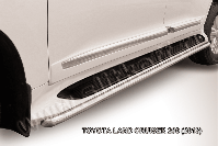Защита штатного порога d42 Toyota Land Cruiser 200 (2013-2015) Black Edition, Slitkoff, арт. TLC2-13-014BE