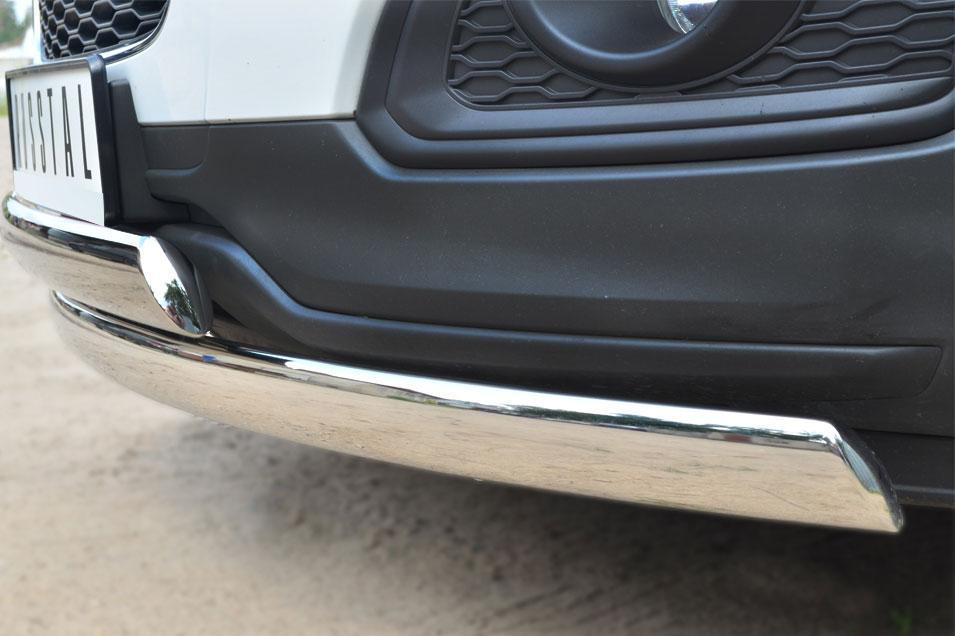 Защита переднего бампера d75х42/75х42 овальные дуги для Chevrolet Captiva 2013, Руссталь CAPZ-001744