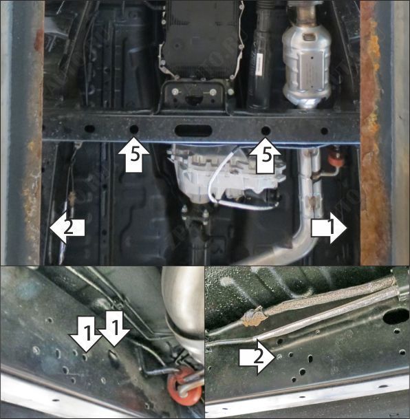 Защита стальная Мотодор (Раздаточная коробка), 2 мм,  для Changan Hunter Plus  2023- арт. 77216