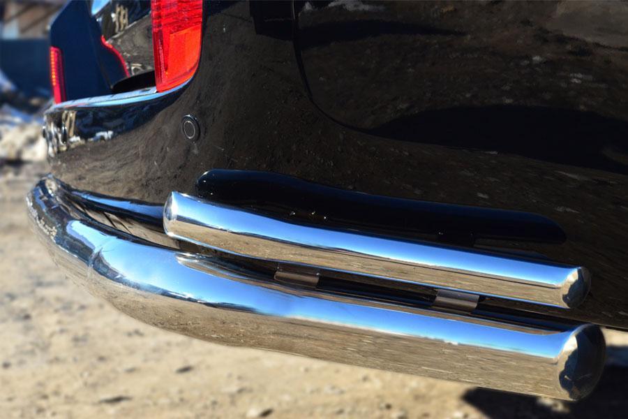 Защита заднего бампера d76/42 уголки для Toyota Land Cruiser 200 2012, Slitkoff TLCZ-001644