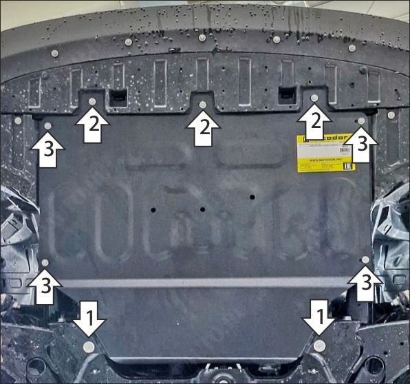 Защита стальная Мотодор (Двигатель, Коробка переключения передач), 2 мм,  Dongfeng Mage  2025- арт. 78613