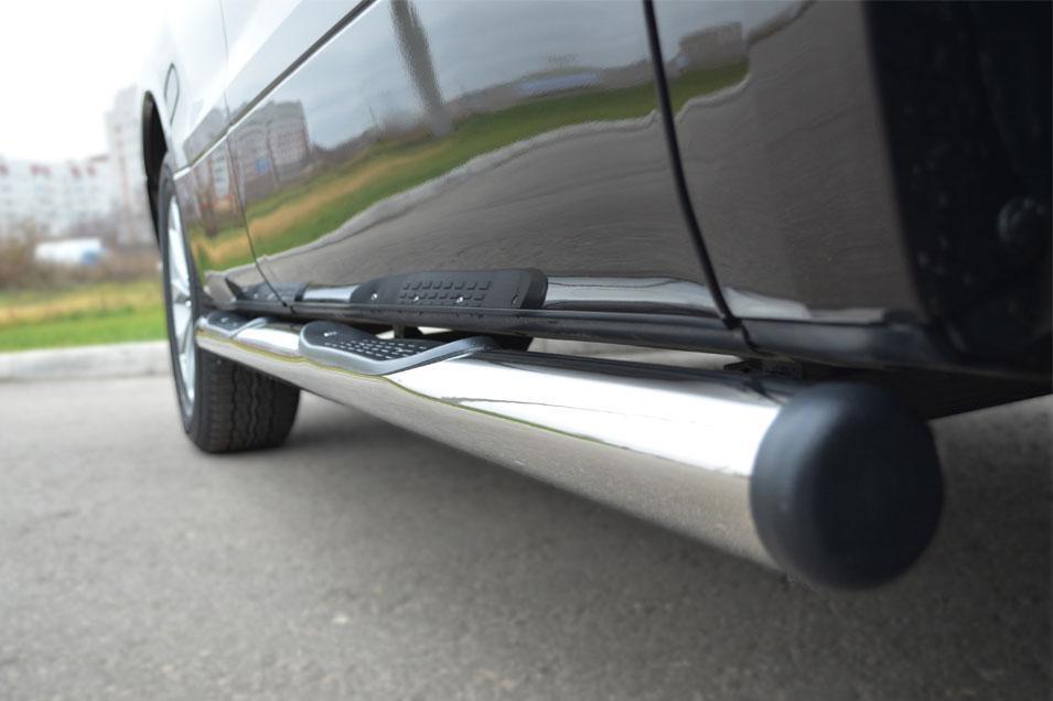 Пороги труба d76 с накладками вариант 2 для Suzuki Grand Vitara 5d 2012, Slitkoff SVT-0010952