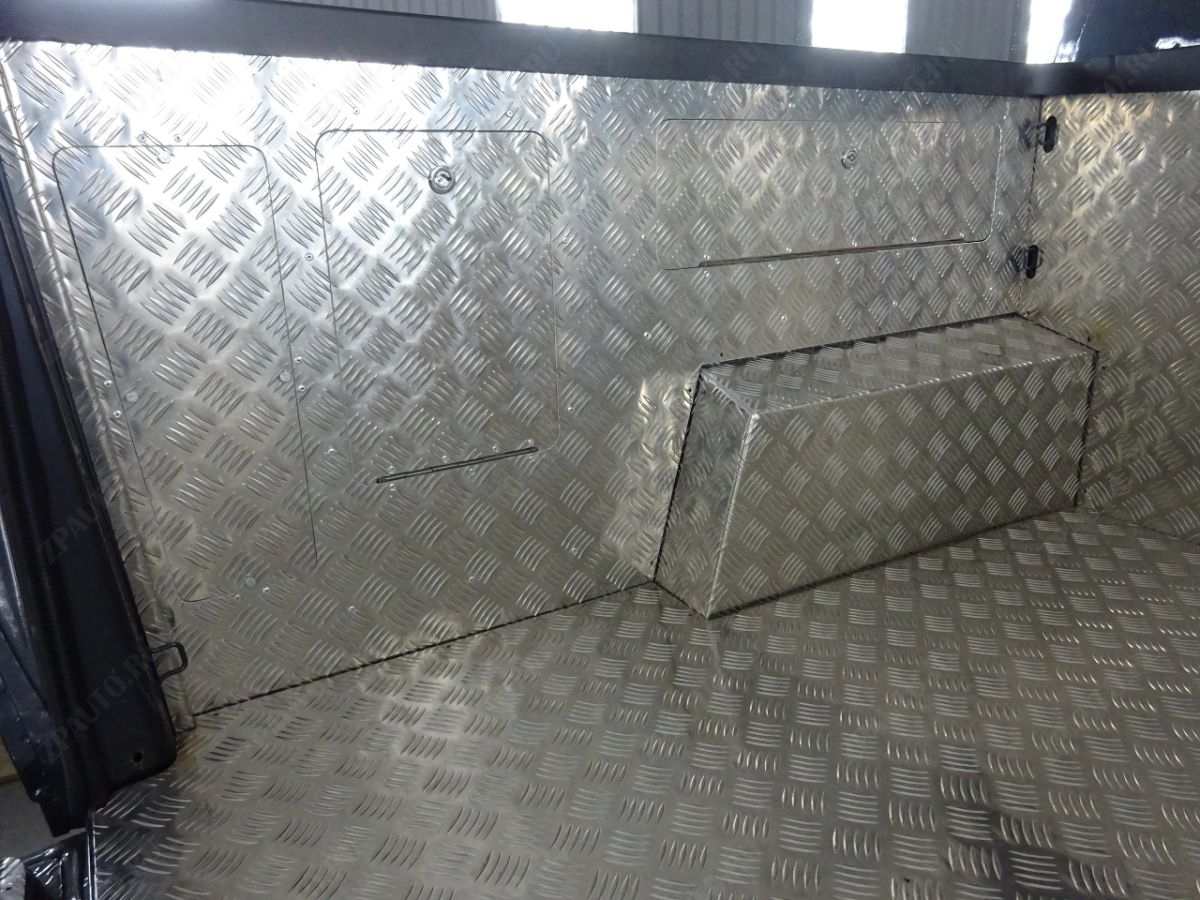 ABC.UAZ.BP.0001 ОБШИВКА ГРУЗОВОГО КУЗОВА С КАРМАНАМИ UAZ ПИКАП С 2010- , РИФЛ. АЛЮМ. 2ММ, НЕКРАШЕННЫЙ