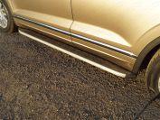 Пороги алюминиевые с пластиковой накладкой 1920 мм для автомобиля Volkswagen Touareg 2018-, TCC Тюнинг VWTOUAR18-35AL