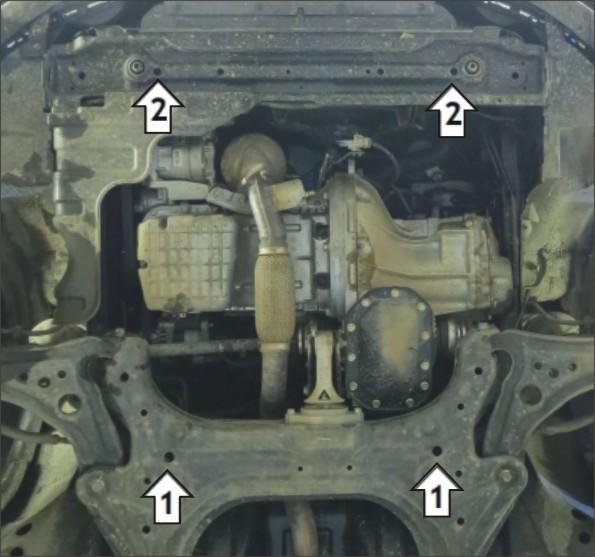 Защита стальная Мотодор (Двигатель, Коробка переключения передач), 2 мм, Сталь для Ravon Nexia R3 2016-2018 арт. 68101