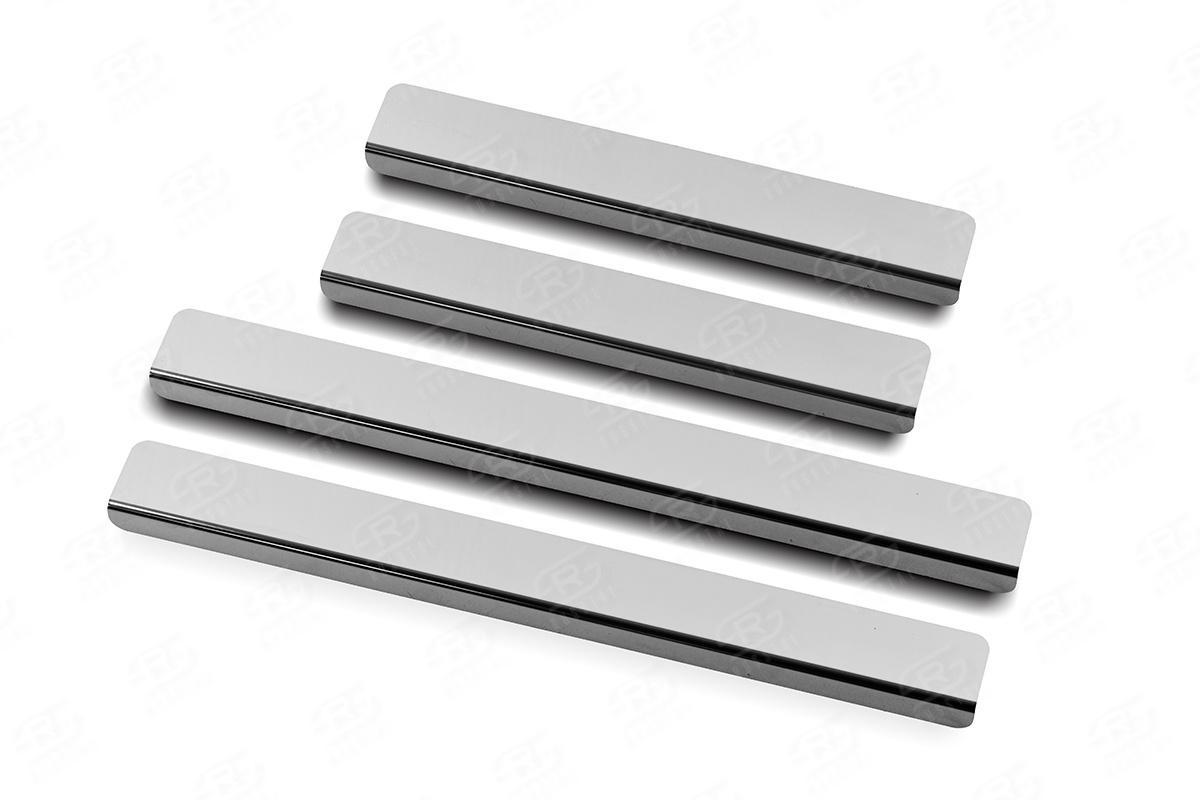 Накладки на пороги RUSSTAL (нерж., зеркало) VWPOL15-01 для VOLKSWAGEN POLO 2015-2020