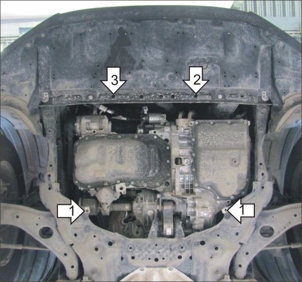 Защита стальная Мотодор (Двигатель, Коробка переключения передач), 2 мм,  для Mazda CX-5  2017- арт. 71103