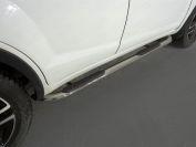 Пороги овальные гнутые с накладкой 75х42 мм для автомобиля Lifan X60 2017-, TCC Тюнинг LIFX6017-12