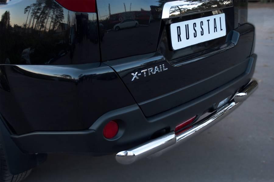 Защита заднего бампера d63/63 для Nissan X-Trail 2011, Руссталь NTZ-000918