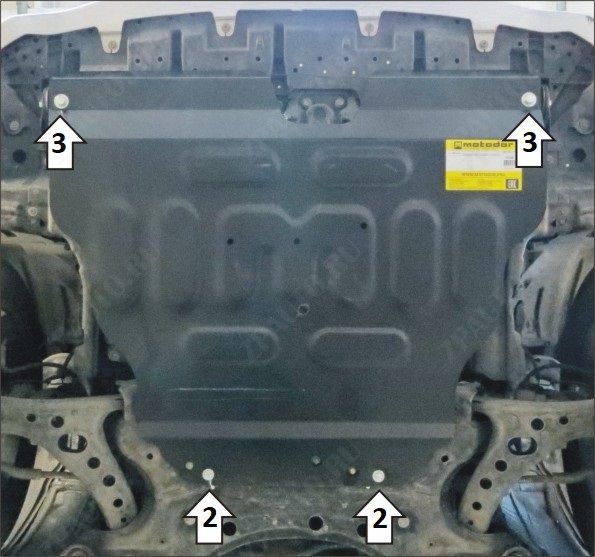 Защита стальная Мотодор (Двигатель, Коробка переключения передач), 2 мм,  для Toyota Noah   2014-2021 арт. 72508