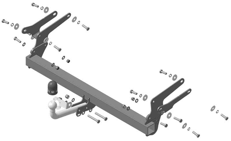 Фаркоп Toyota RAV 4 2019-2022, тип шара A, MOTODOR, арт. T101A