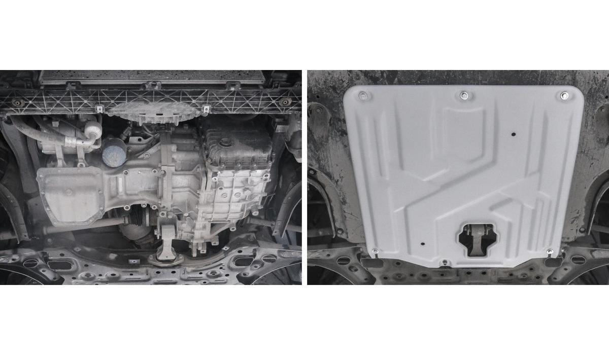 Защита картера и КПП Rival для Hyundai Elantra VI AD 2016-2020, штампованная, алюминий 3 мм, с крепежом, 333.2382.1
