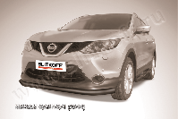 Защита переднего бампера d76 черная Nissan Qashqai (2013-2019) , Slitkoff, арт. NIQ14-001B