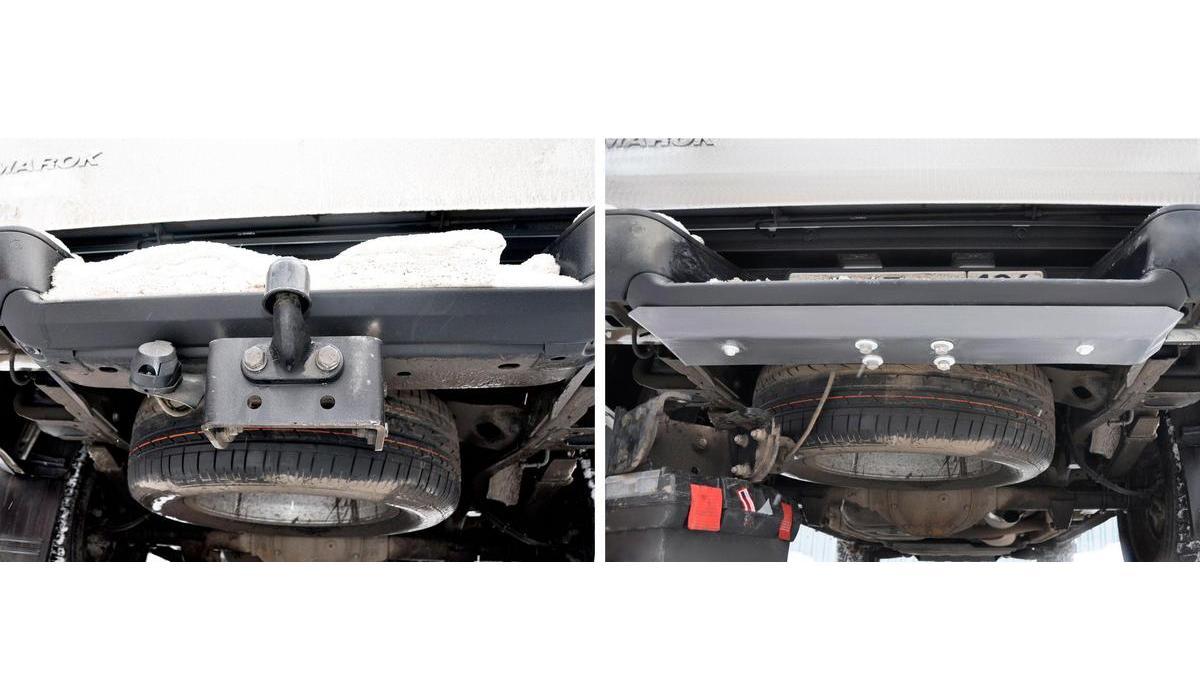 Защита заднего бампера Rival для Volkswagen Amarok 2010-2019, алюминий 4 мм, с крепежом, 333.5841.1