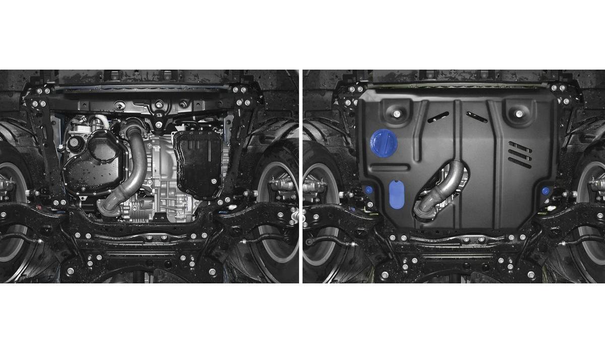 Защита картера и КПП Rival для Lexus NX 200t 2014-2017, сталь 1.8 мм, с крепежом, штампованная, 111.3207.1