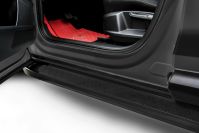 Пороги алюминиевые "Standart Black" 1800 черные Nissan Terrano (2014-2022) , Slitkoff, арт. AL-NTER14-06