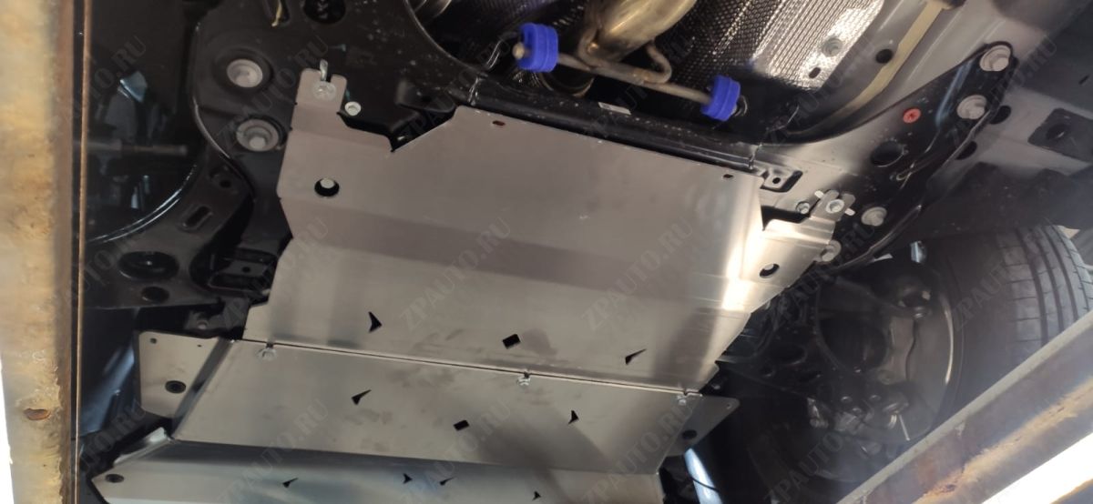 43.04ABC ЗАЩИТА КАРТЕРА ДВС И КПП V-ВСЕ GEELY MONJARO (2022-) ИЗ 2-Х ЧАСТЕЙ (АЛЮМИНИЙ 4 ММ)