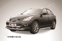 Защита переднего бампера d57+d57 двойная широкая Infiniti EX-35 (2007-2013) Black Edition, Slitkoff, арт. IN.EX002BE