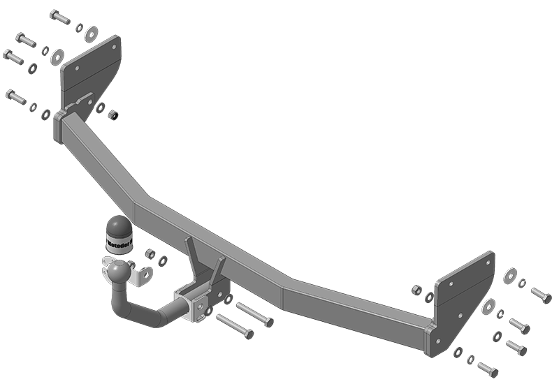 Фаркоп для KIA Rio седан (2017-2020) до рестайлинга 2020 года, тип шара A, Motodor арт. 90907-A
