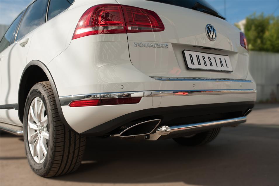 Защита заднего бампера d57 для Volkswagen Touareg 2014, Slitkoff VWTZ-002133
