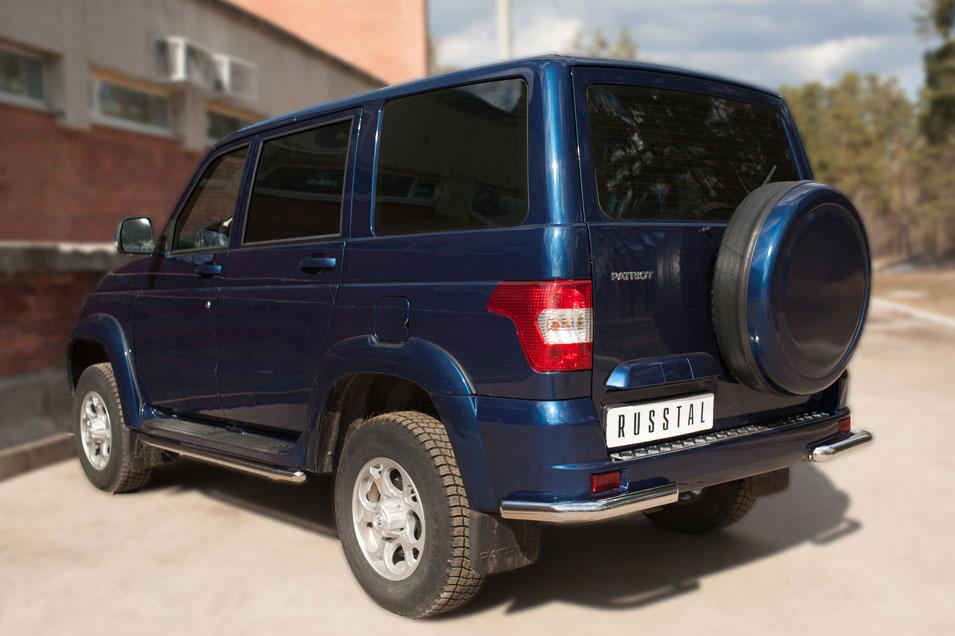Защита заднего бампера уголки d57 для UAZ Patriot 2014, Slitkoff UPZ-002071