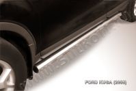 Защита порогов d76 труба Ford Kuga (2008-2013) Black Edition, Slitkoff, арт. FKG008BE