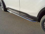 Пороги с площадкой (нерж. лист) 75х42 мм для автомобиля Subaru Forester (S5) 2018-, TCC Тюнинг SUBFOR18-31