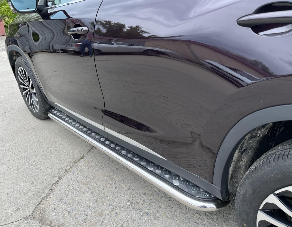 Пороги с накладным листом для автомобиля CHERY CheryExeed TXL 2021 арт. CHETXL.21.41