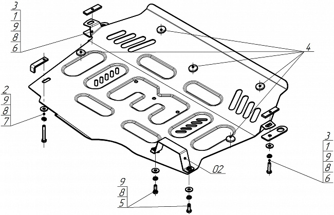 Ковер багажный модельный высокий борт для Kia Picanto 2011-, Элерон 70816