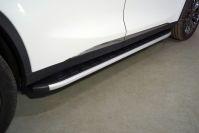 Пороги алюминиевые с пластиковой накладкой 1820 мм для автомобиля Cheryexeed TXL 2020- арт. CHEREXETXL20-25AL
