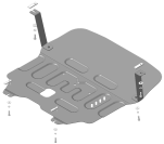 Защита стальная Мотодор (Двигатель, Коробка переключения передач), 2 мм,  для KIA KX3  2022- арт. 71003