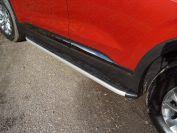 Пороги алюминиевые с пластиковой накладкой 1820 мм для автомобиля Hyundai Santa Fe (TM) 2018-, TCC Тюнинг HYUNSF18-24AL