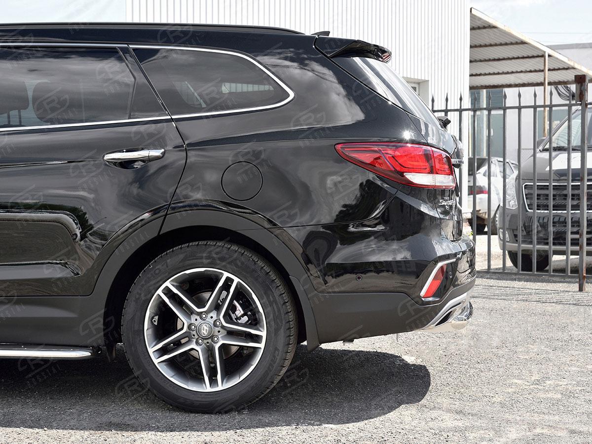 Защита заднего бампера d57 на Hyundai Santa Fe Grand 2016, Slitkoff HSFZ-002740