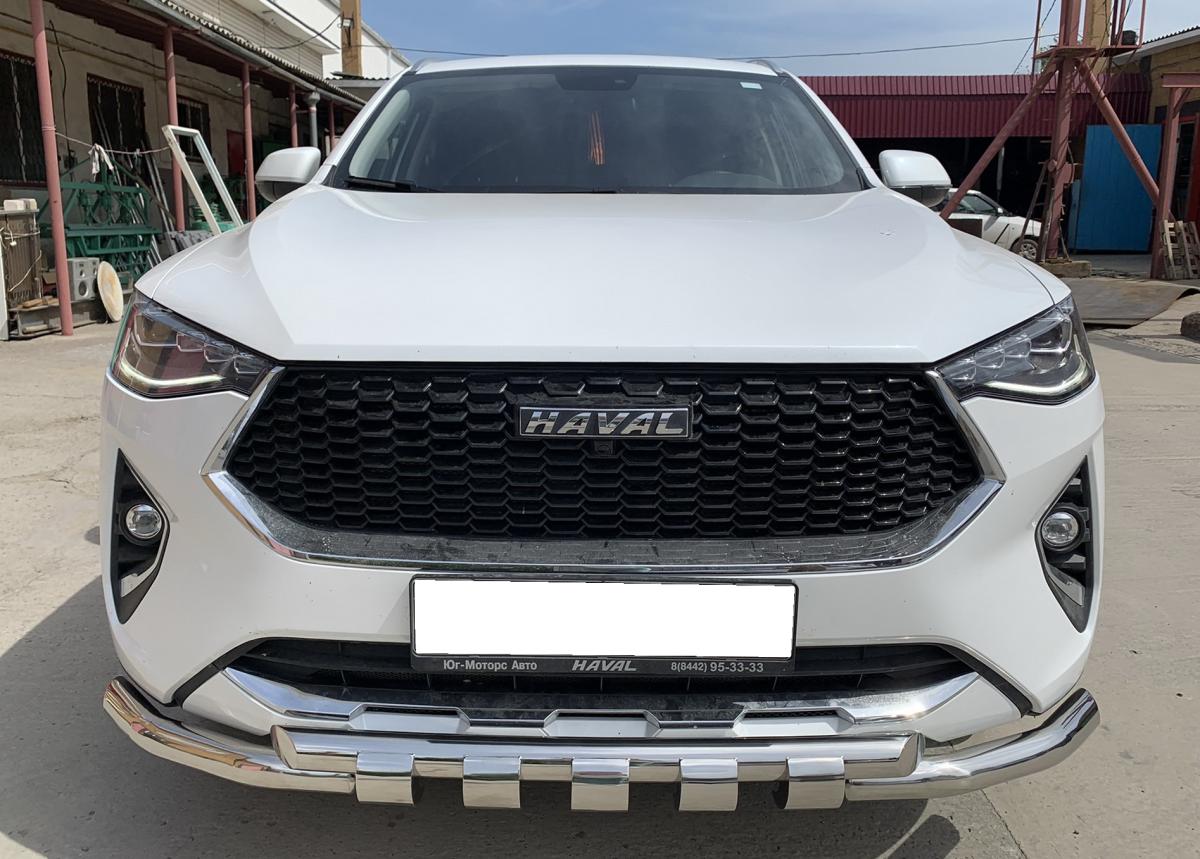 Защита передн бампера (G) с подгибами (при отсутствии интерактив камеры) для автомобиля HAVAL F7X 2019 арт. GWF7.19.05-1