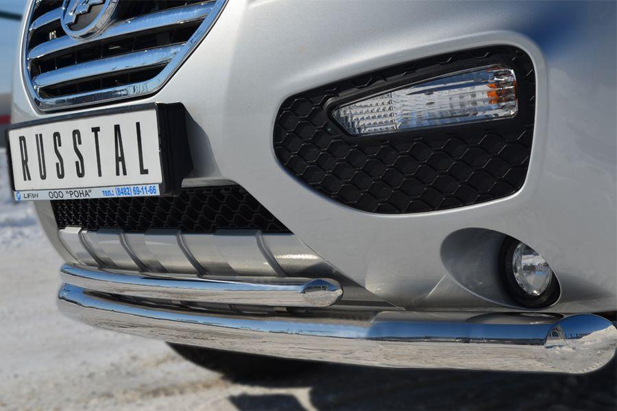 Защита переднего бампера d76/42 для Lifan X60, Slitkoff LFZ-001238