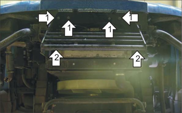 Защиты Грузовые Motodor (Радиатор), 4 мм, Сталь для Ford Cargo 2006-2013 арт. 20701