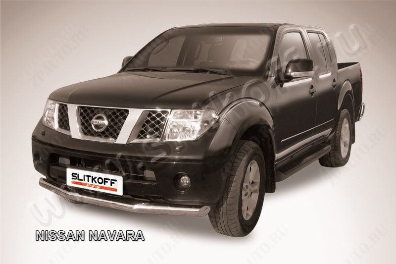 Защита переднего бампера d76 Nissan Navara (2004-2015) , Slitkoff, арт. NIN005