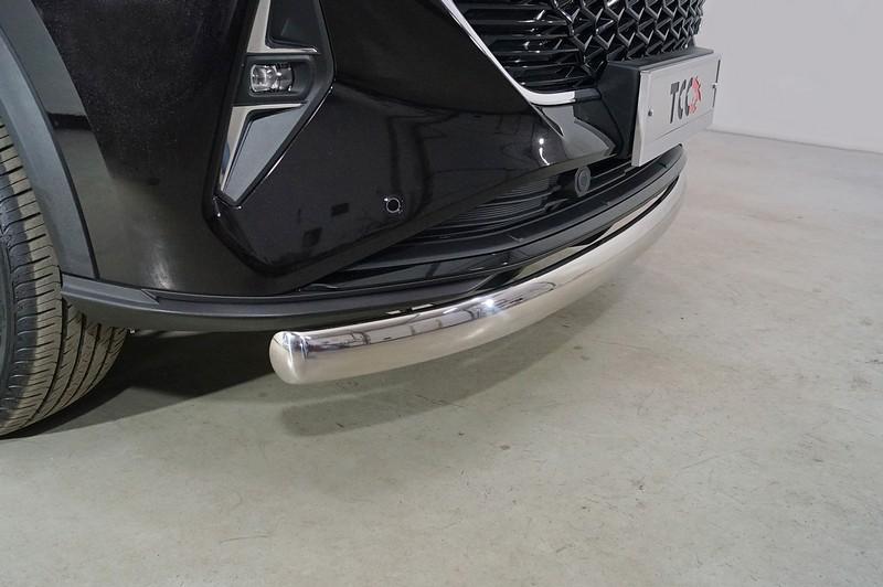 Защита передняя нижняя (овальная) 75х42 мм для автомобиля HAVAL F7X (2.0L 4WD) 2022-,TCC Тюнинг ,арт. HAVF7X22-09