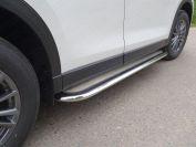 Пороги с площадкой (нерж. лист) 60,3 мм для автомобиля Mazda CX-5 2017-, TCC Тюнинг MAZCX517-22