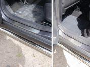 Накладки на пороги (лист шлифованный) для автомобиля Skoda Yeti 2014-