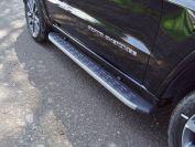 Пороги алюминиевые с пластиковой накладкой (карбон серые)    1820 мм для автомобиля Jeep Grand Cherokee 2017-, TCC Тюнинг GRCHER17-23GR
