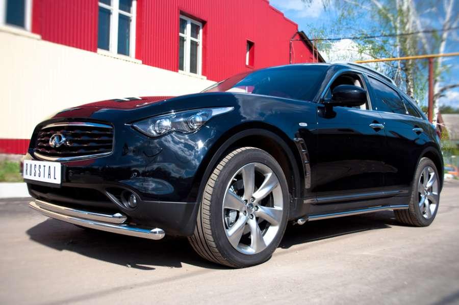 Защита переднего бампера d57/57 для Infiniti FX37, Slitkoff IF7Z-000701