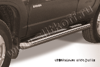 Защита порогов d76 труба Chevrolet Niva (2009-2020) Black Edition, Slitkoff, арт. CHN10-007BE