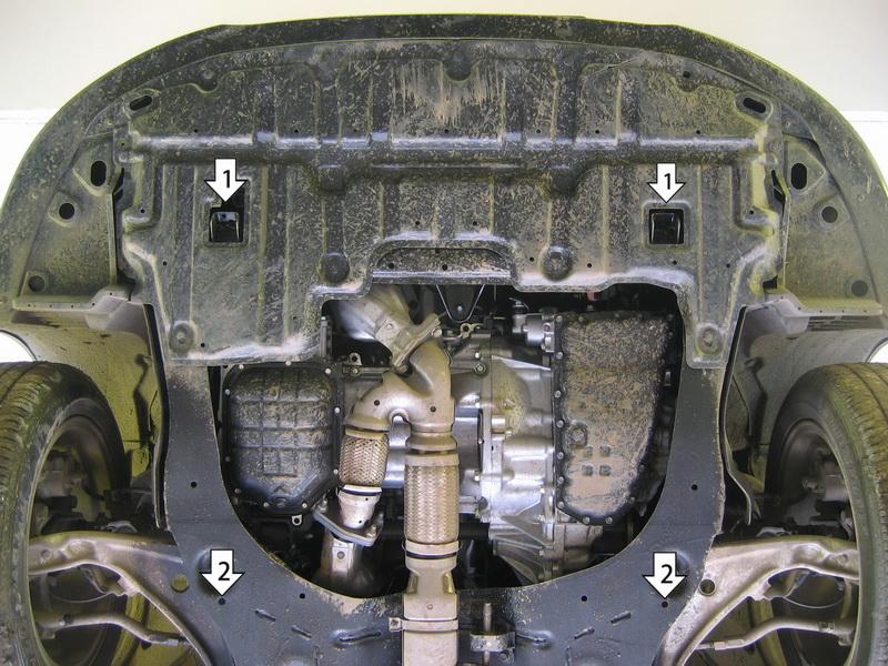Защита стальная Мотодор (Двигатель, Коробка переключения передач), 2 мм, Сталь для Nissan Teana 2008-2014 арт. 71412