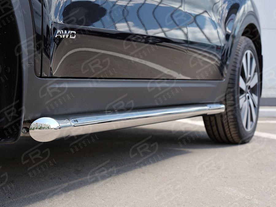 Пороги труба d57 вариант 1 Kia Sportage 2016, Slitkoff KST-0022891