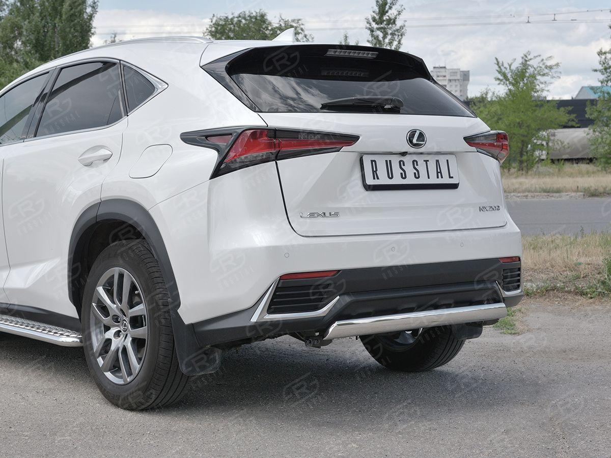Защита заднего бампера d75х42 на Lexus NX 2017, Slitkoff LNX3Z-002944